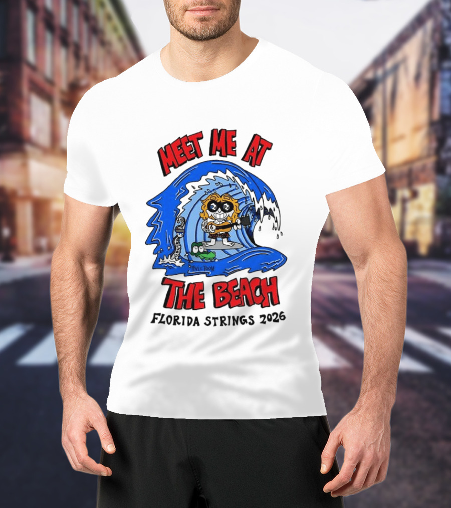 Meet Me At The Beach Florida Strings 2026 Surfing Wave T-Shirt