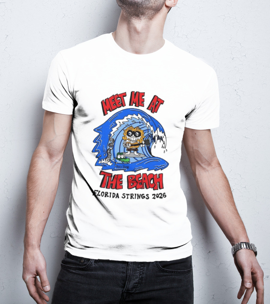 Meet Me At The Beach Florida Strings 2026 Surfing Wave T-Shirt