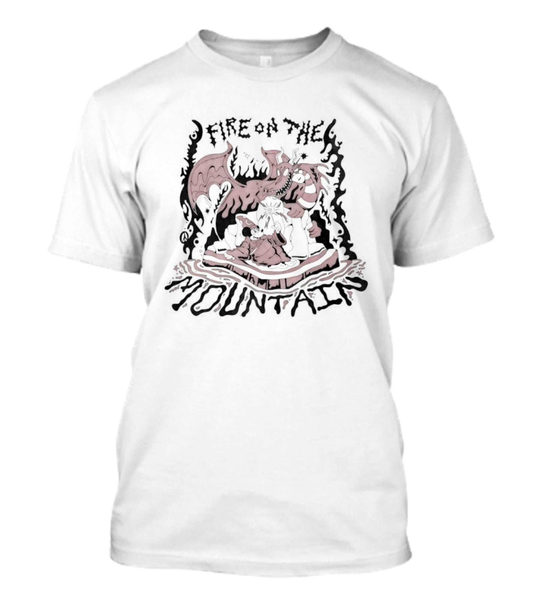 Mickey Mouse Fire On The Mountain Cartoon T-Shirt