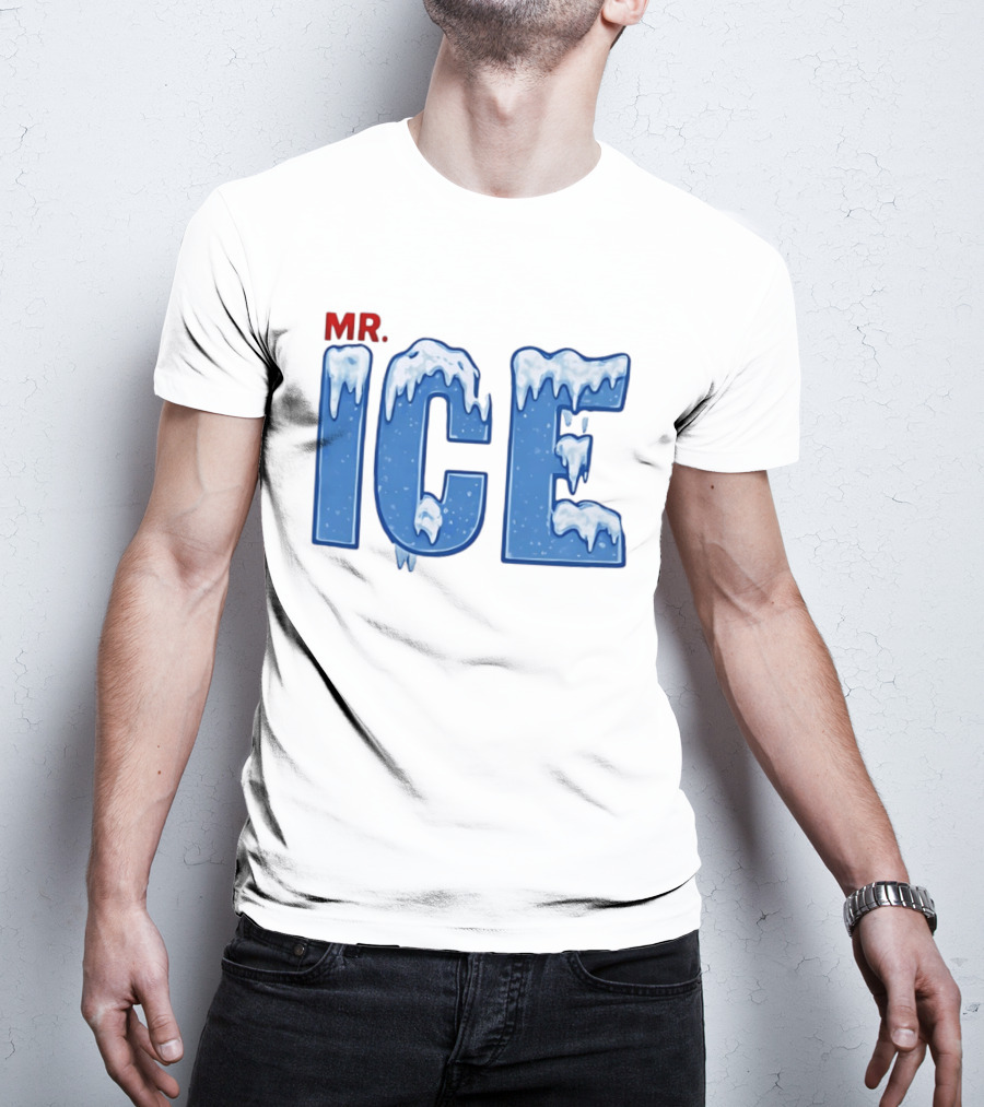 Mr ICE Snow Cover Icy Letters Frosty Winter T-Shirt