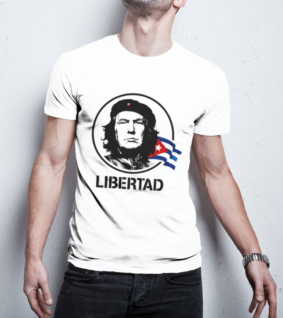 Donald Trump Che Guevara Fusion LIBERTAD Flag Icon Visual T-Shirt