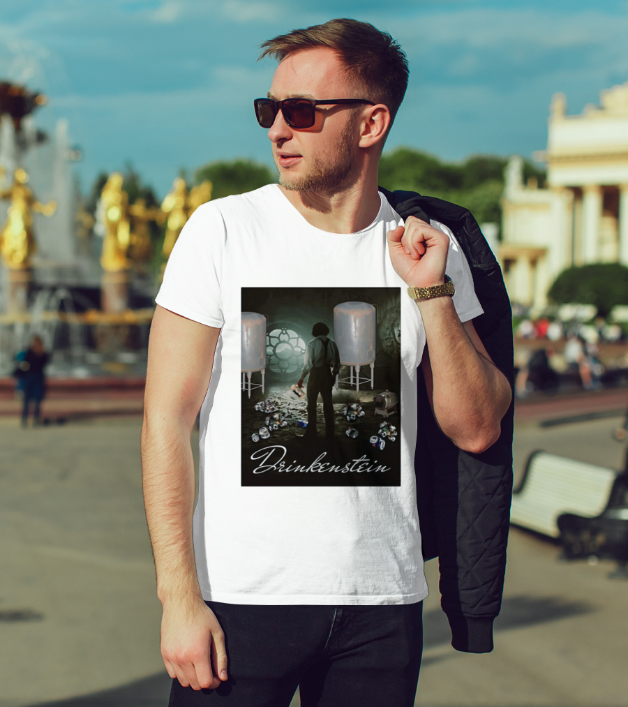 Drinkenstein Frankenstein Meme With Pile Of Soda Cans T-Shirt