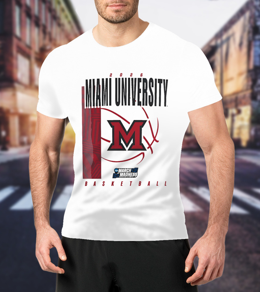 Miami University 2026 RedHawks March Madness Basketball T-Shirt