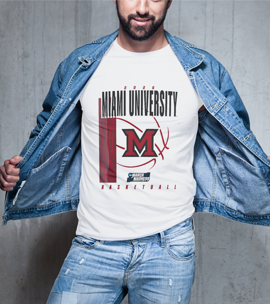 Miami University 2026 RedHawks March Madness Basketball T-Shirt