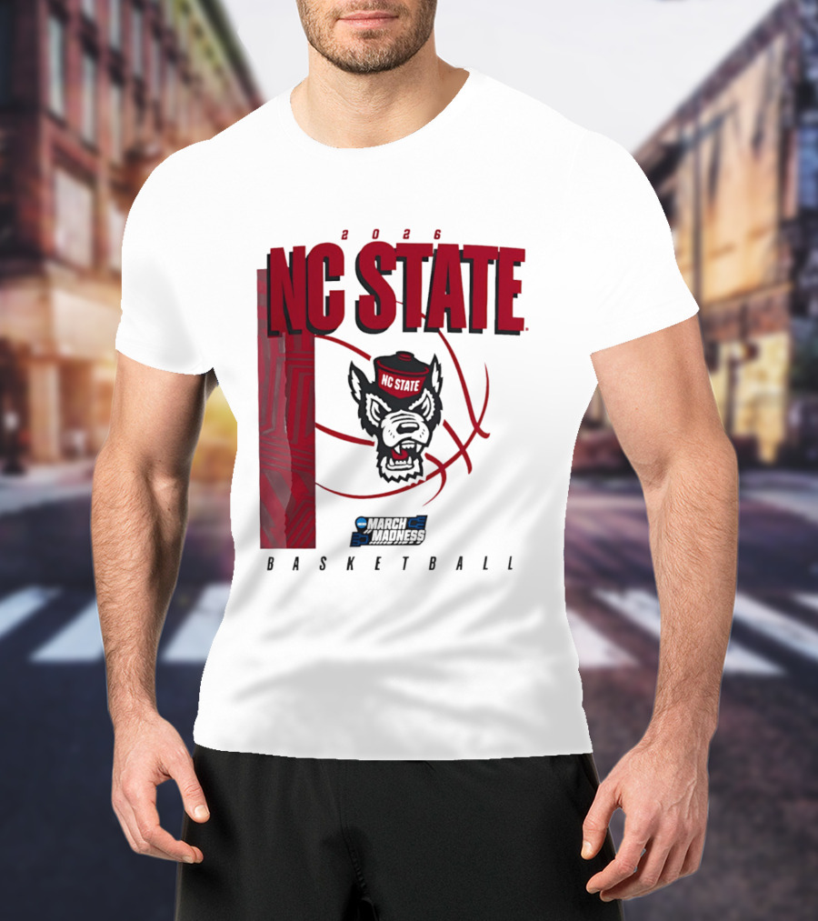 N.C. State Wolfpack 2026 March Madness Basketball T-Shirt