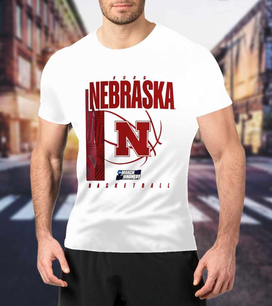 Nebraska Huskers 2026 March Madness Basketball NCAA T-Shirt