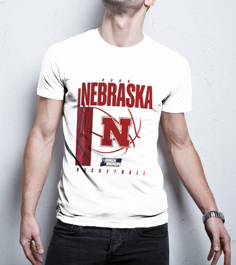 Nebraska Huskers 2026 March Madness Basketball NCAA T-Shirt