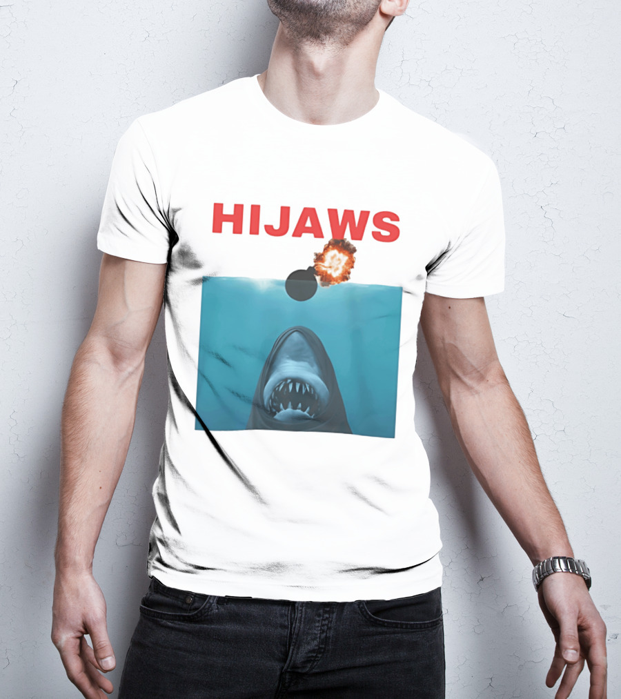 HIJAWS Jaws Bomb Explosion With Shark T-Shirt