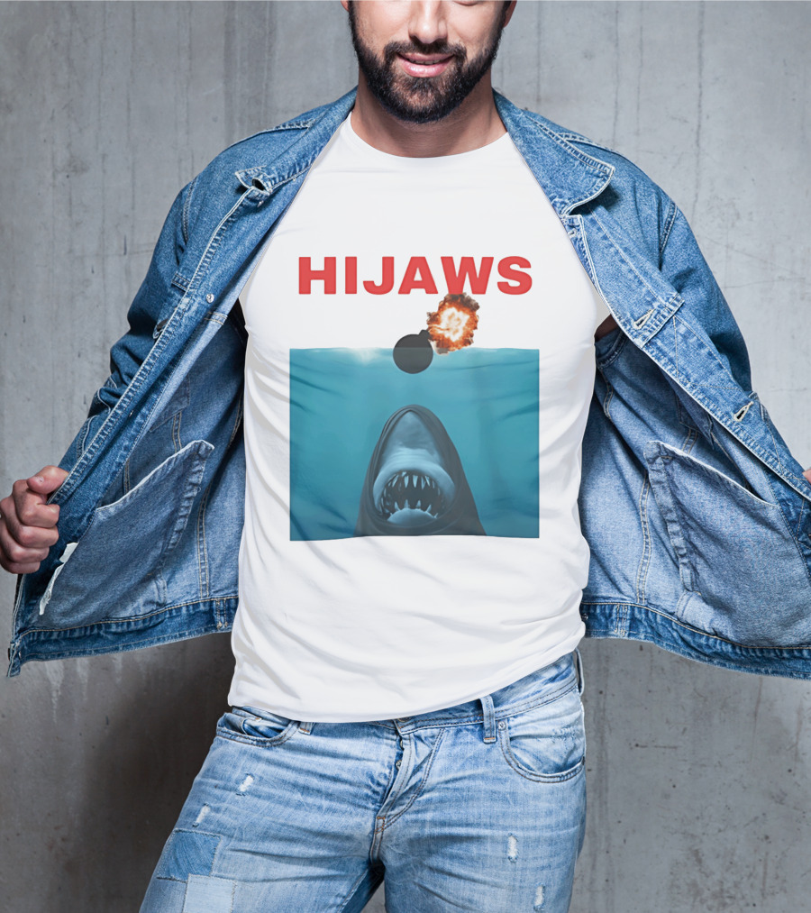 HIJAWS Jaws Bomb Explosion With Shark T-Shirt