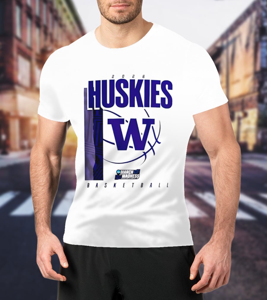 2026 Huskies W March Madness Basketball T-Shirt
