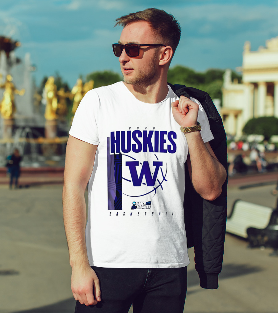 2026 Huskies W March Madness Basketball T-Shirt