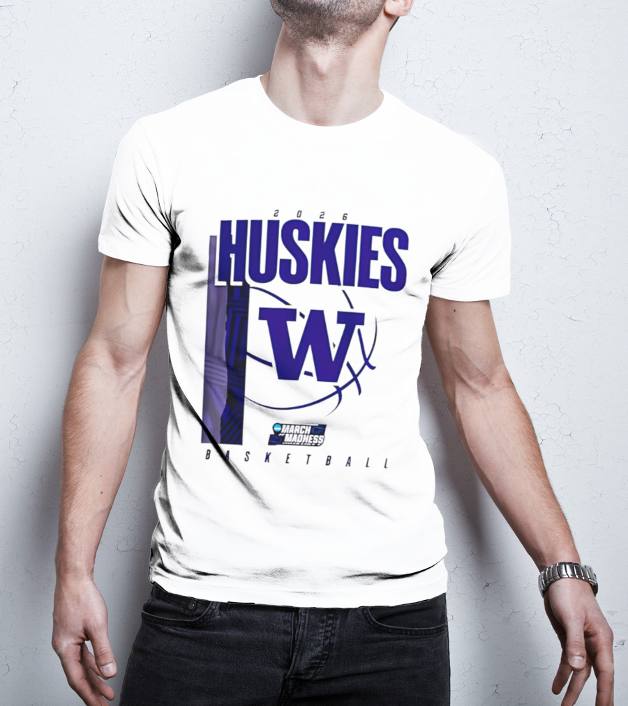 2026 Huskies W March Madness Basketball T-Shirt