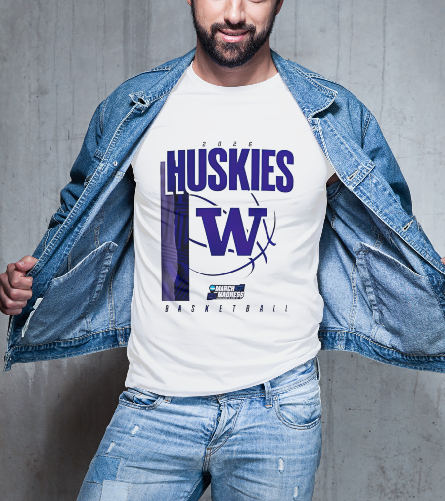 2026 Huskies W March Madness Basketball T-Shirt