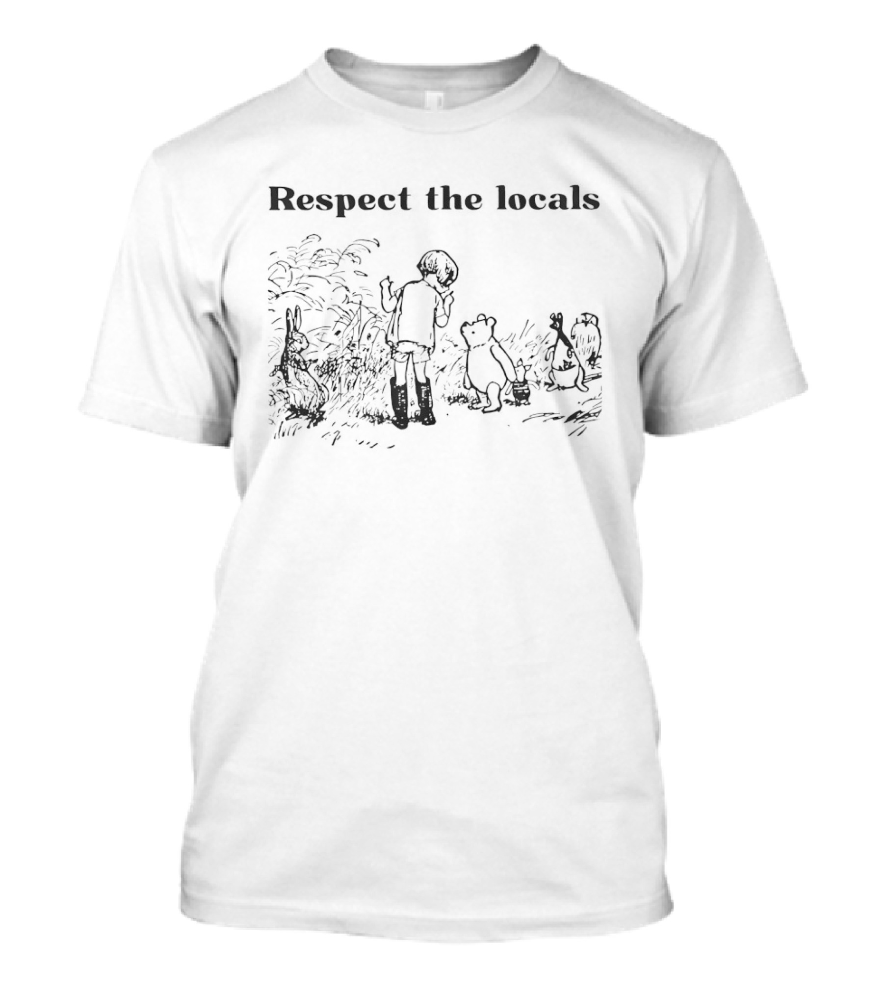 Winnie The Pooh Respect The Locals Vintage Forest Friends T-Shirt