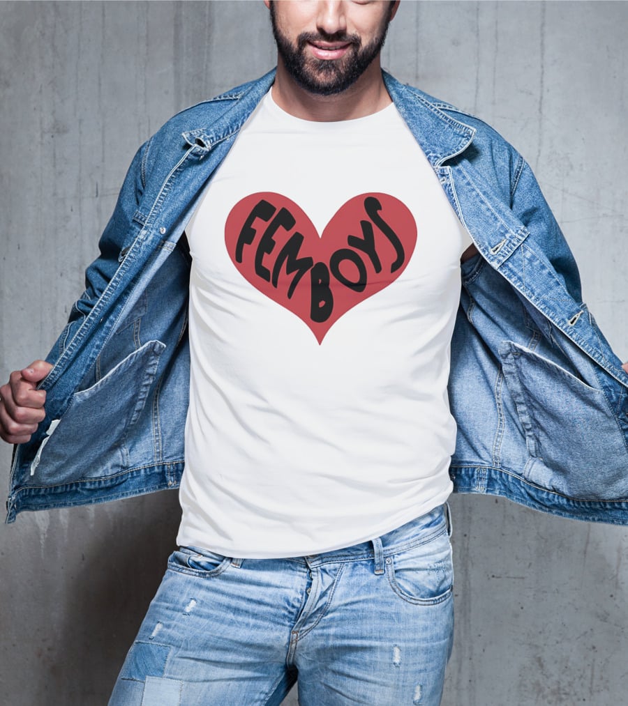 Femboys Heart Shape Bold Letters T-Shirt