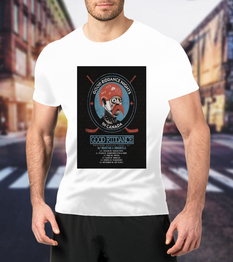 Good Riddance Nights In Canada Western Tour 2026 With Meantime And Vargouille T-Shirt