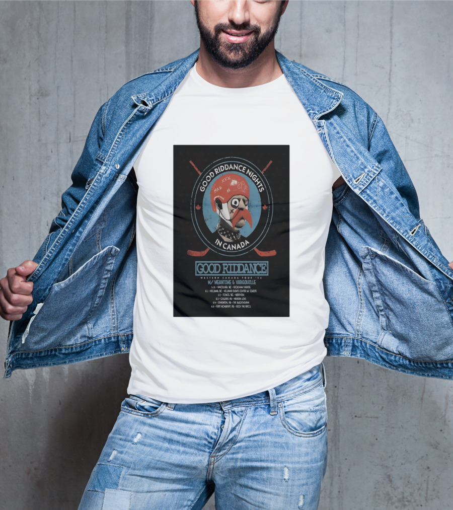 Good Riddance Nights In Canada Western Tour 2026 With Meantime And Vargouille T-Shirt
