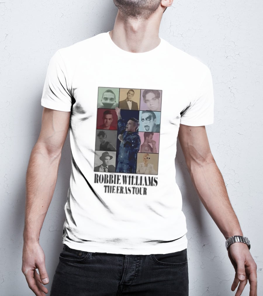 Robbie Williams The Eras Tour Collage Style Portraits T-Shirt