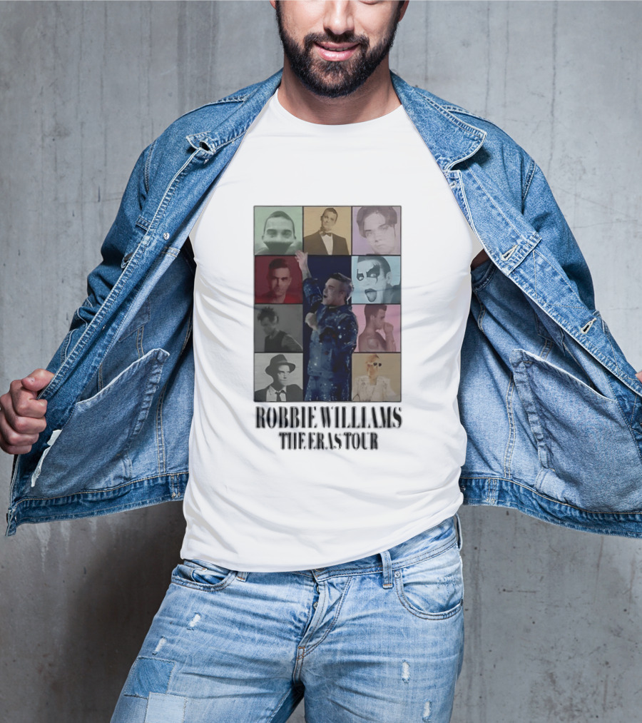 Robbie Williams The Eras Tour Collage Style Portraits T-Shirt