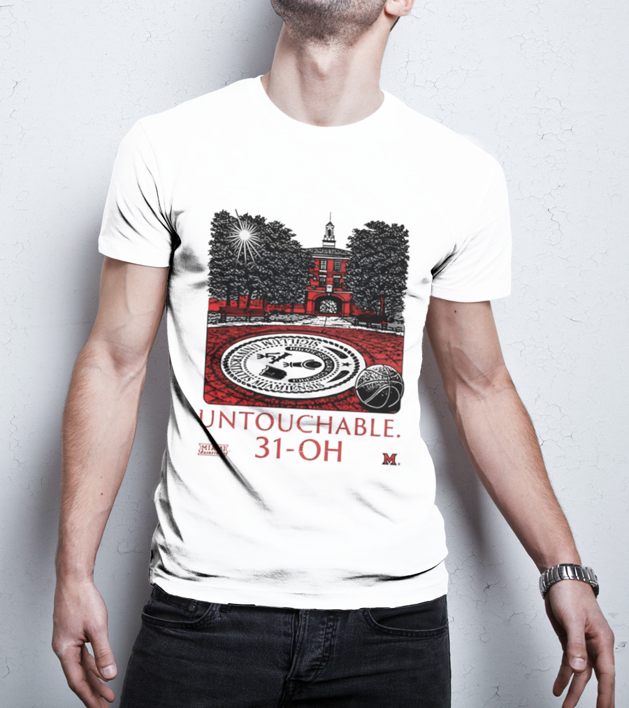 Miami RedHawks Untouchable 31 OH Historic Seal And Building T-Shirt