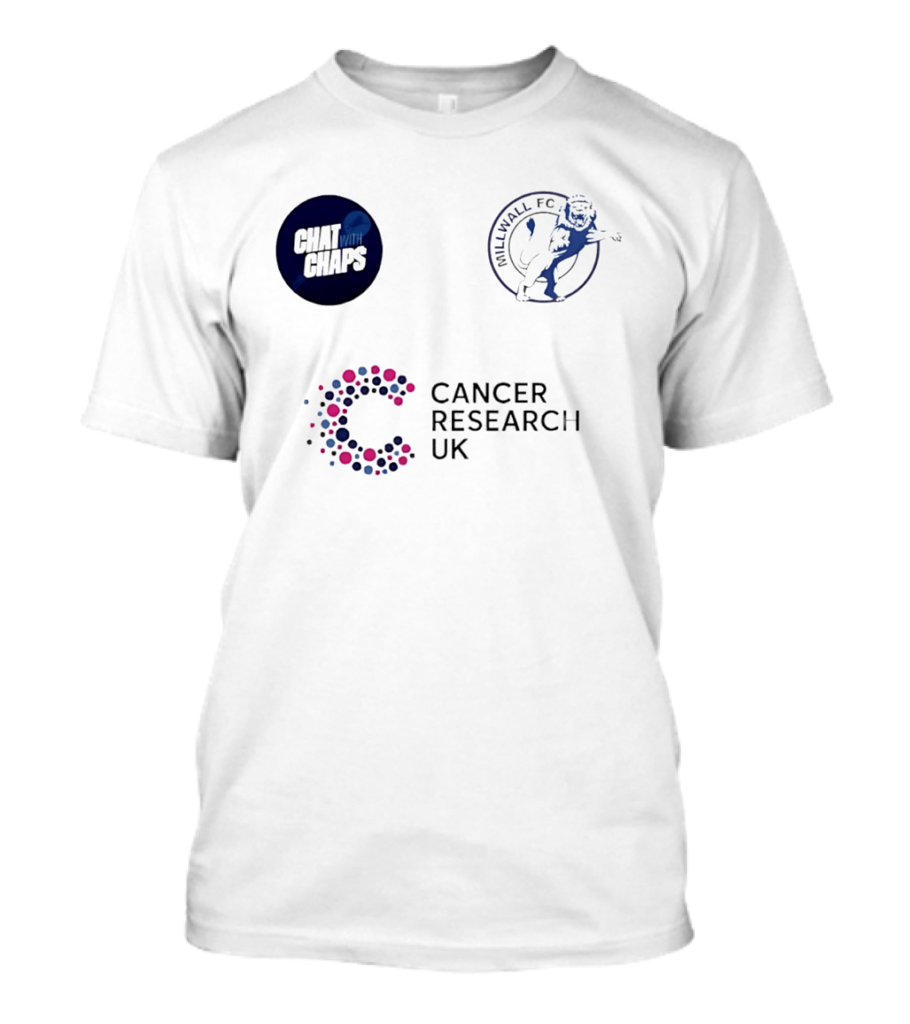 Chat With Chaps Millwall FC Cancer Research UK Collaboration T-Shirt