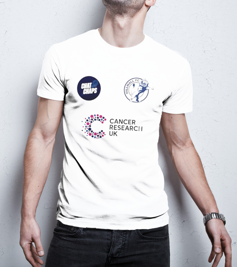 Chat With Chaps Millwall FC Cancer Research UK Collaboration T-Shirt