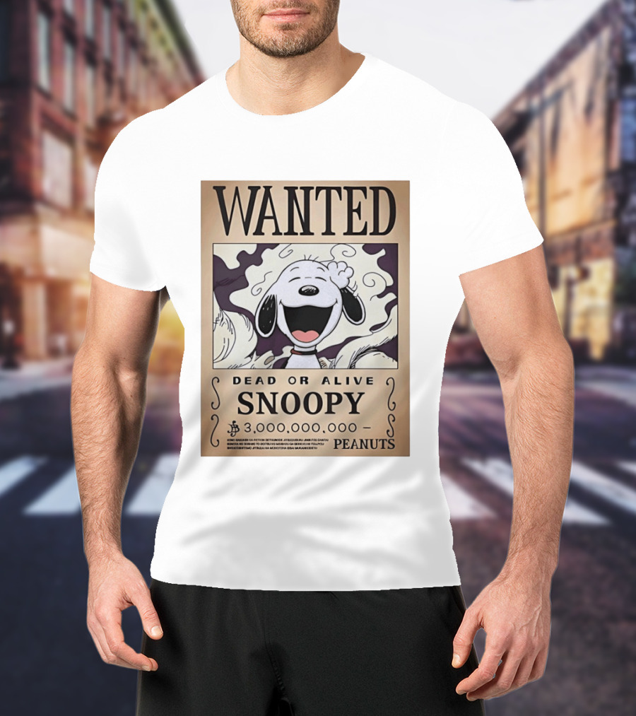 Wanted Dead Or Alive Snoopy Peanuts 3 Billion Bounty T-Shirt