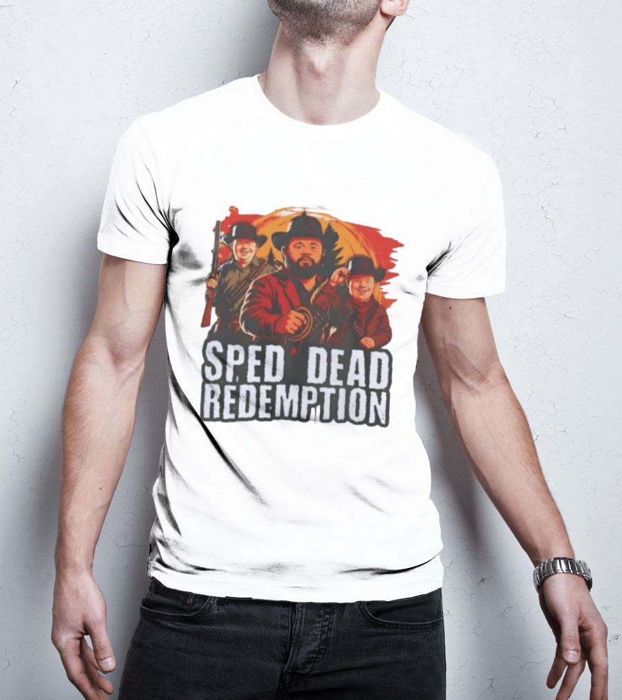 Sped Dead Redemption Parody Western Movie Cowboys T-Shirt