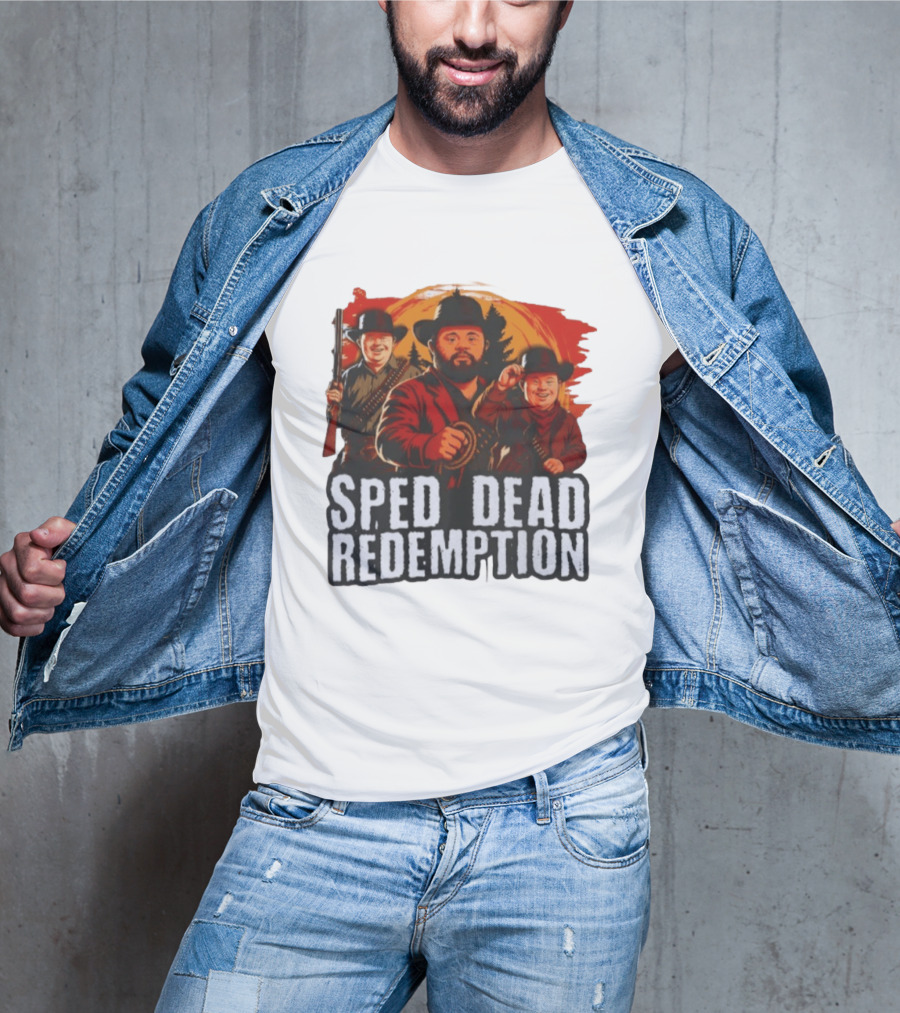 Sped Dead Redemption Parody Western Movie Cowboys T-Shirt