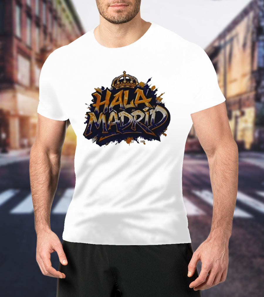 Hala Madrid Gold Crown Soccer Splash T-Shirt