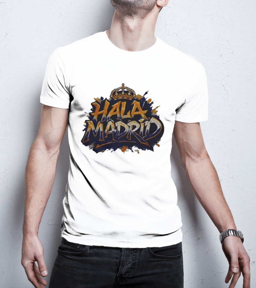 Hala Madrid Gold Crown Soccer Splash T-Shirt