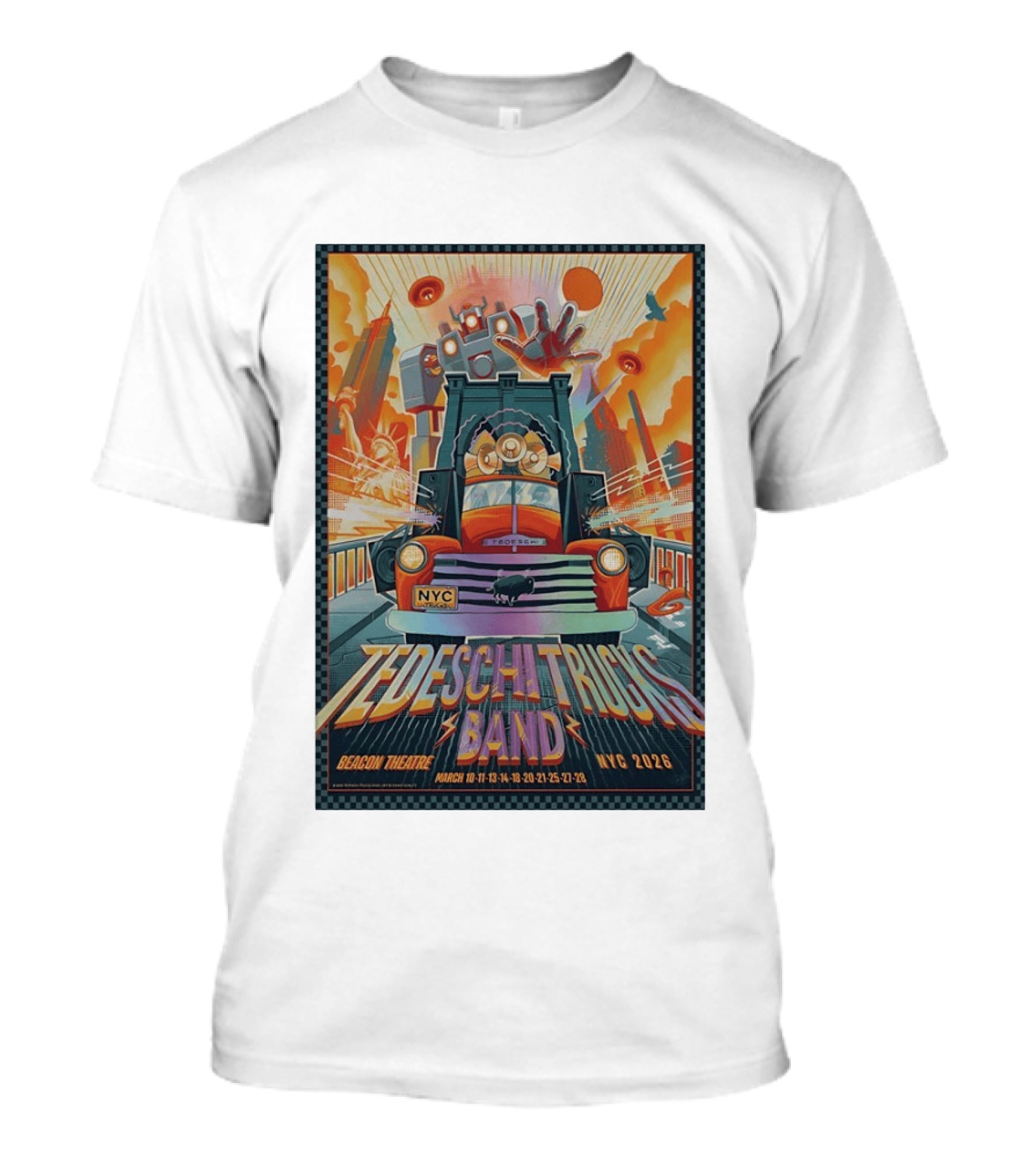 Tedeschi Trucks Band NYC Beacon Theatre March 2026 Robot Truck T-Shirt