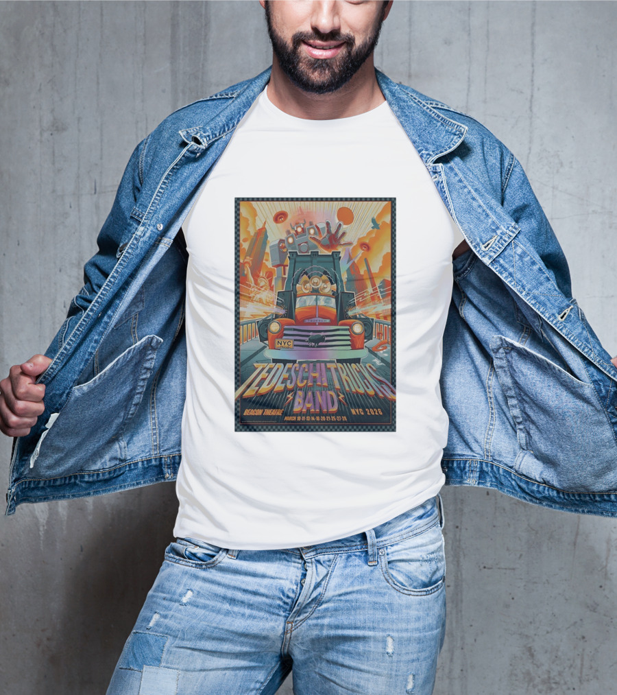 Tedeschi Trucks Band NYC Beacon Theatre March 2026 Robot Truck T-Shirt