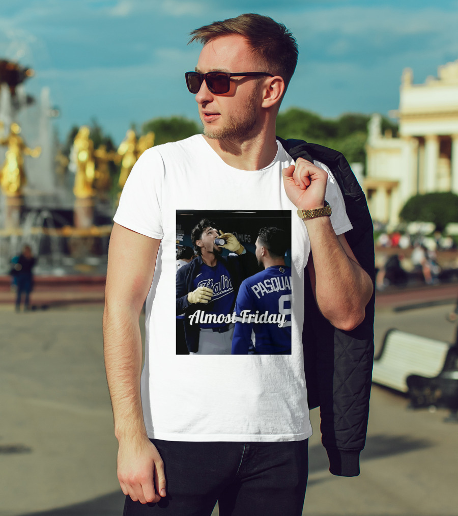 Italy World Baseball Classic Espresso Shot Almost Friday Pasquale T-Shirt