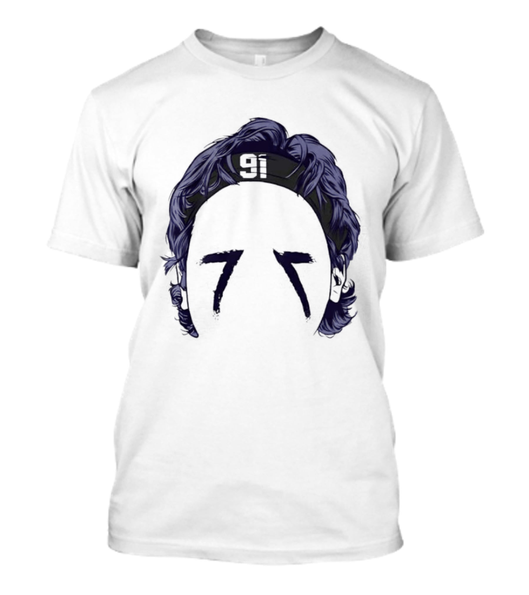 91 Headband Purple Hair Eye Black T-Shirt