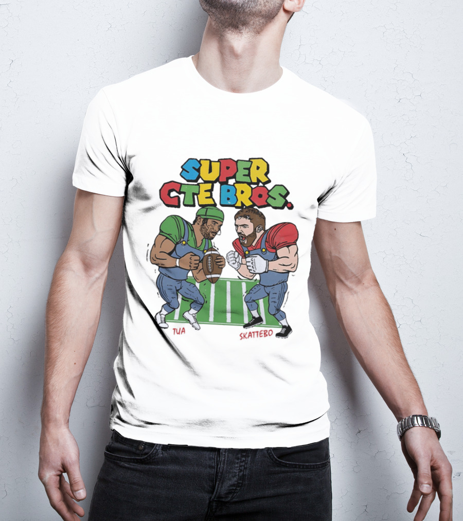 Super Cte Bros Tua Skattebo Cartoon Football Showdown T-Shirt