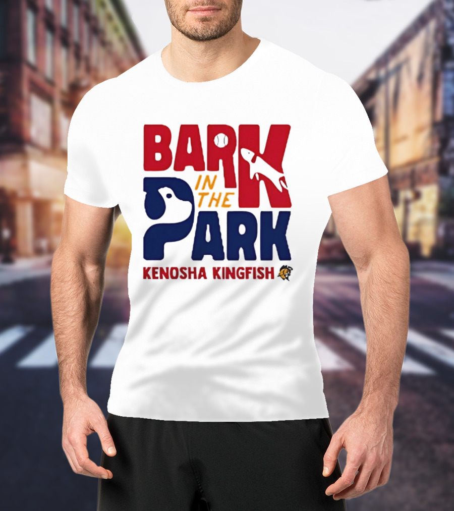 Kenosha Kingfish Bark In The Park Event With Playful Dog And Fish T-Shirt