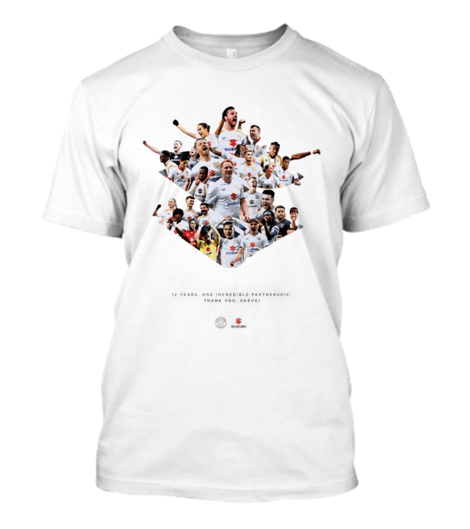 Milton Keynes Dons Suzuki 12 Years One Incredible Partnership Football T-Shirt