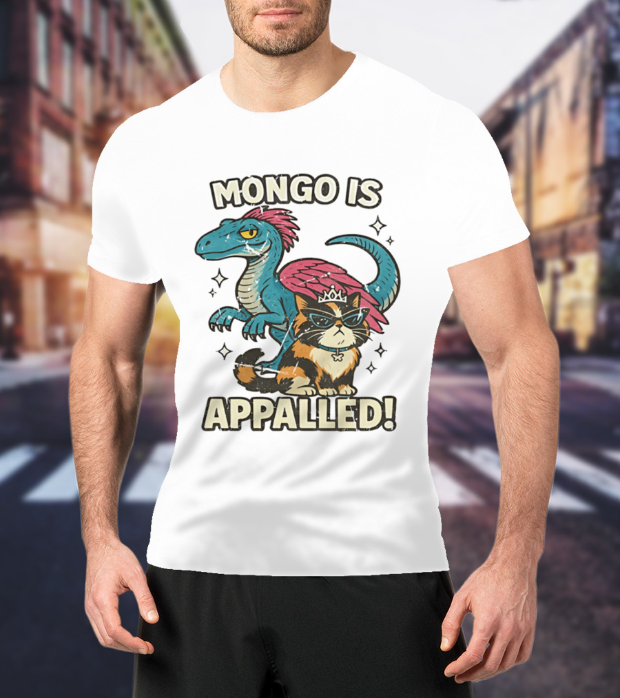Mongo Is Appalled Dungeon Crawler Carl Dinosaur And Cat T-Shirt