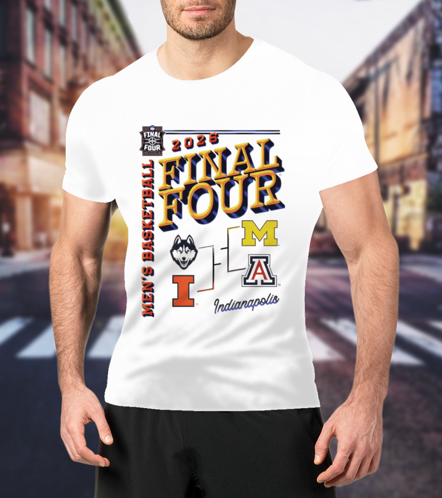 2026 Final Four Indianapolis Men's Basketball Illinois Huskies Michigan Arizona T-Shirt