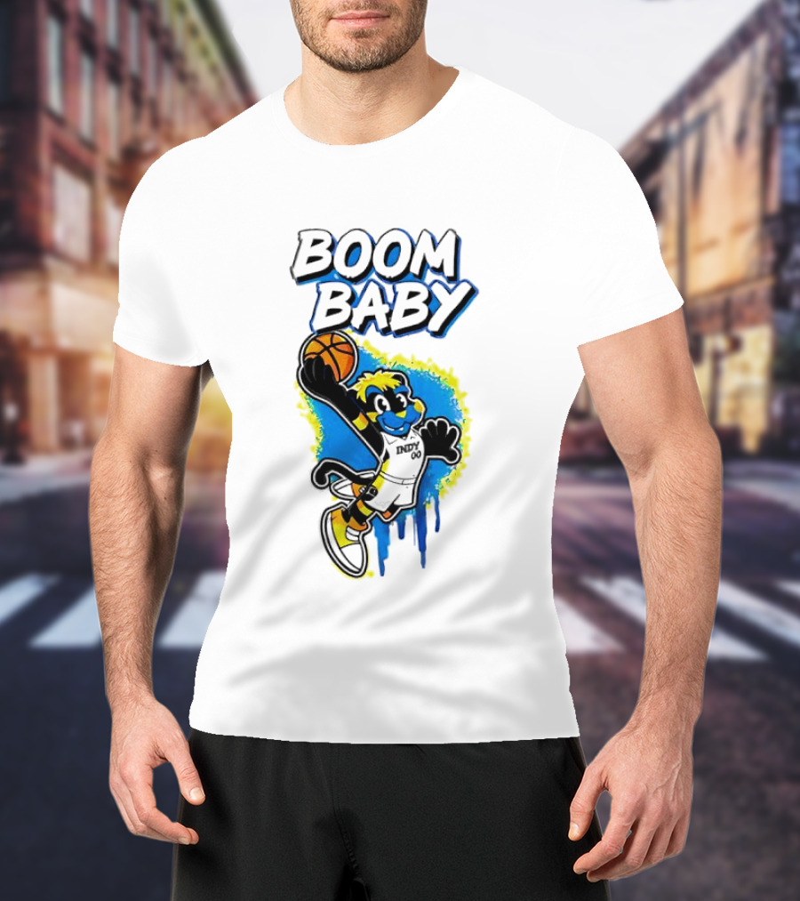 Indiana Pacers Boom Baby Mascot Dunk Basketball T-Shirt