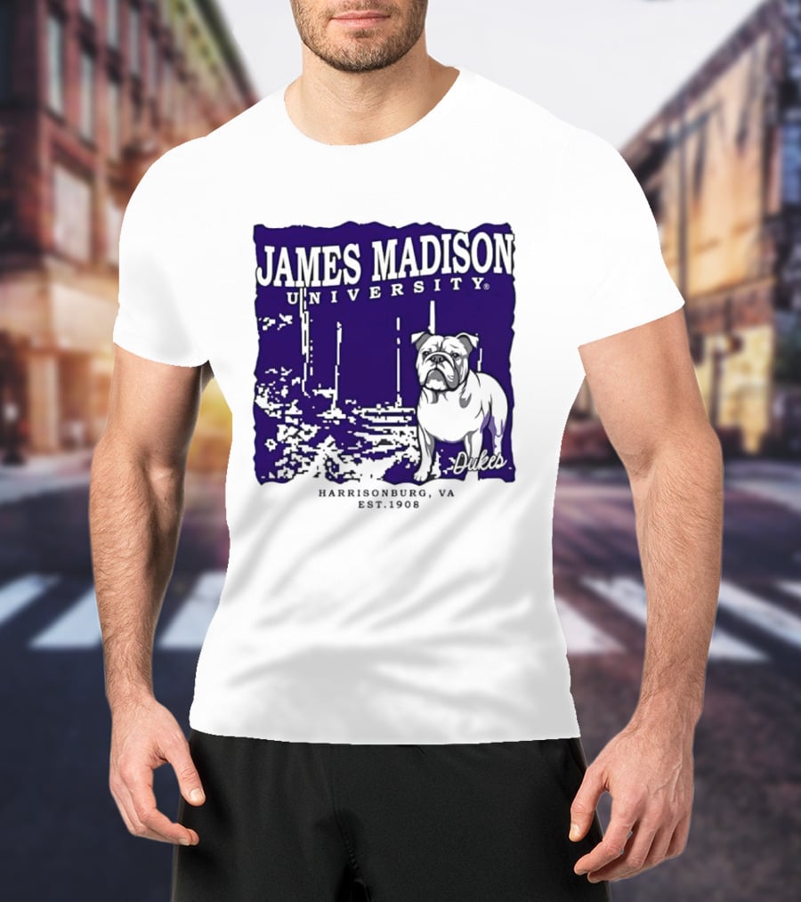 James Madison University Dukes Harrisonburg VA Est 1908 Bulldog T-Shirt