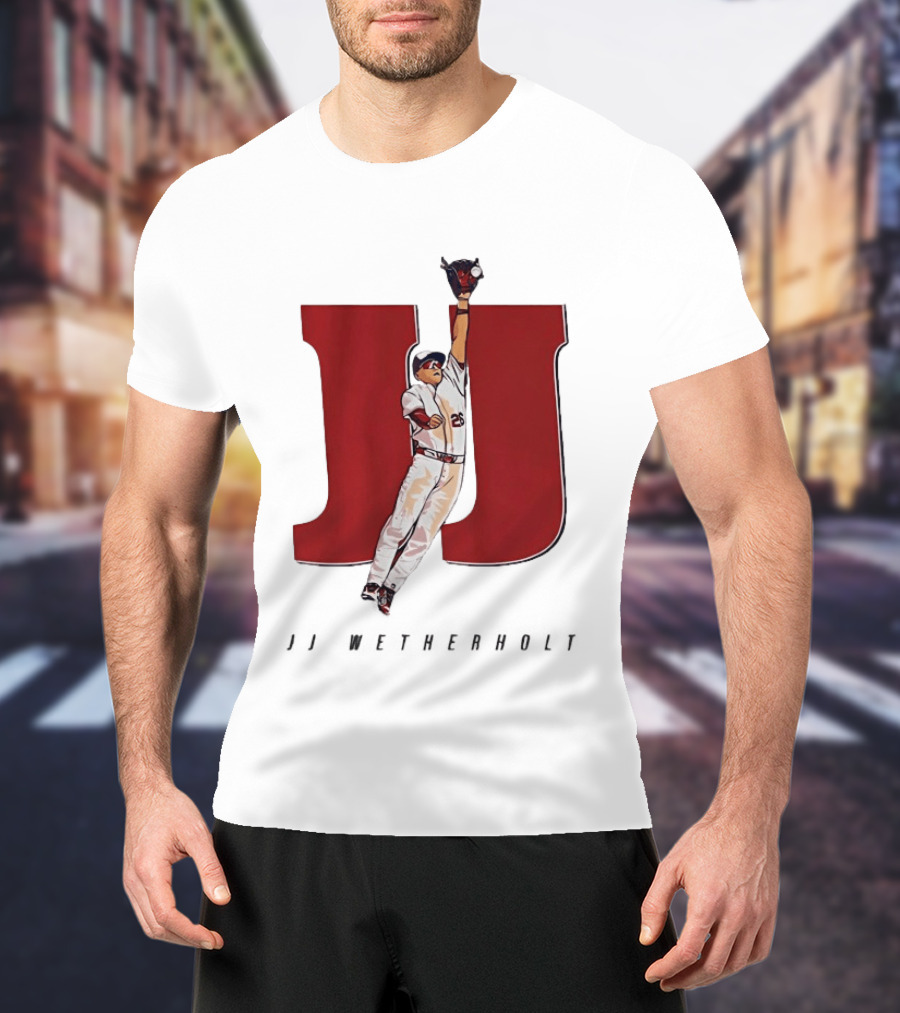 JJ Wetherholt St Louis Cardinals Mad Hops Baseball Player Jumping Action T-Shirt