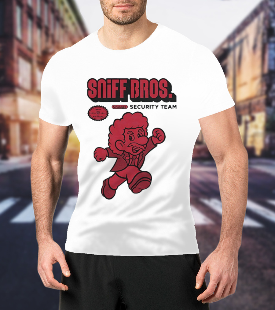Sniff Bros Chicago Security Team Retro Style Character Official Quality Seal T-Shirt