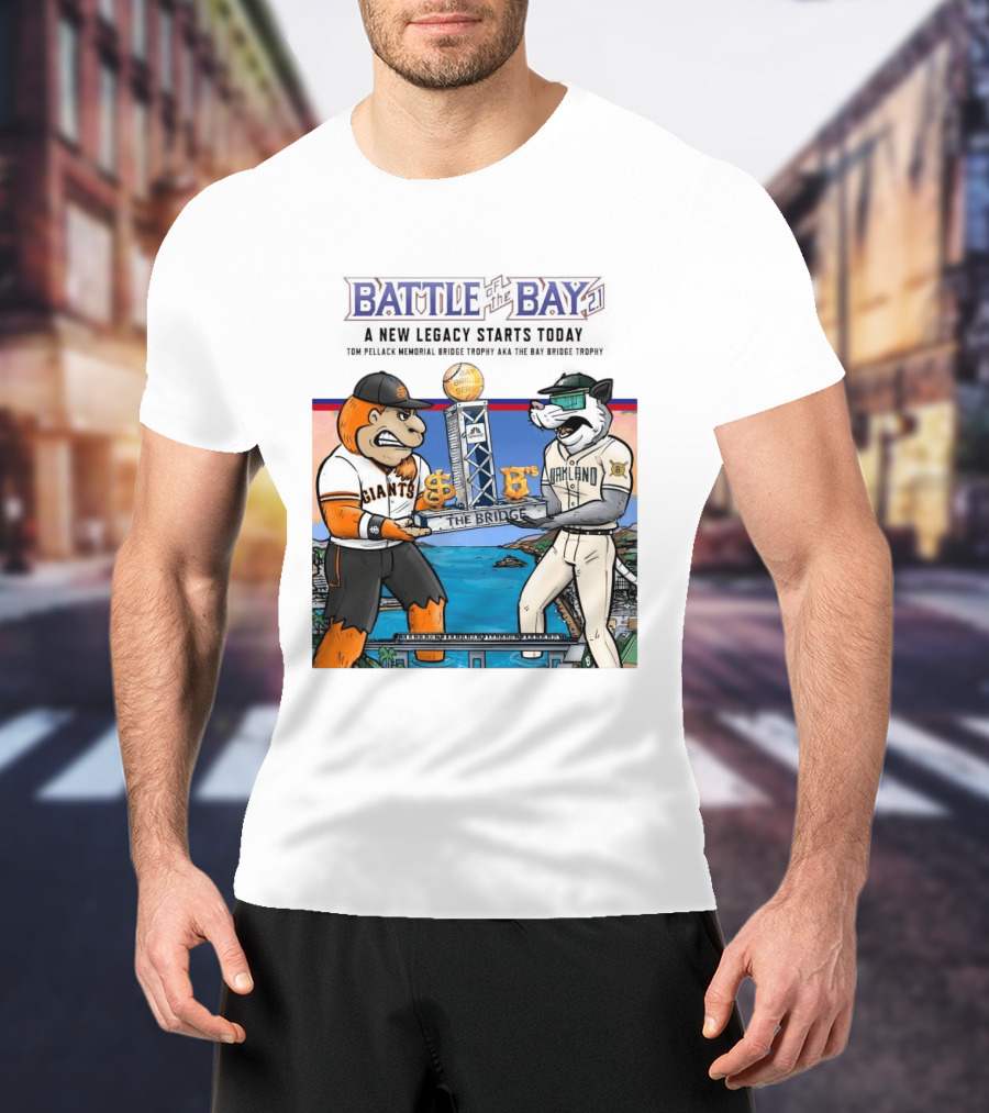 Battle Of The Bay Oakland Ballers Giants New Legacy Series The Bridge T-Shirt