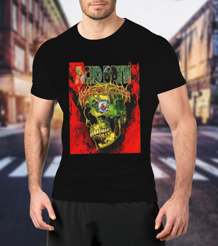 Acid Bath Skull Crown Of Thorns Red T-Shirt