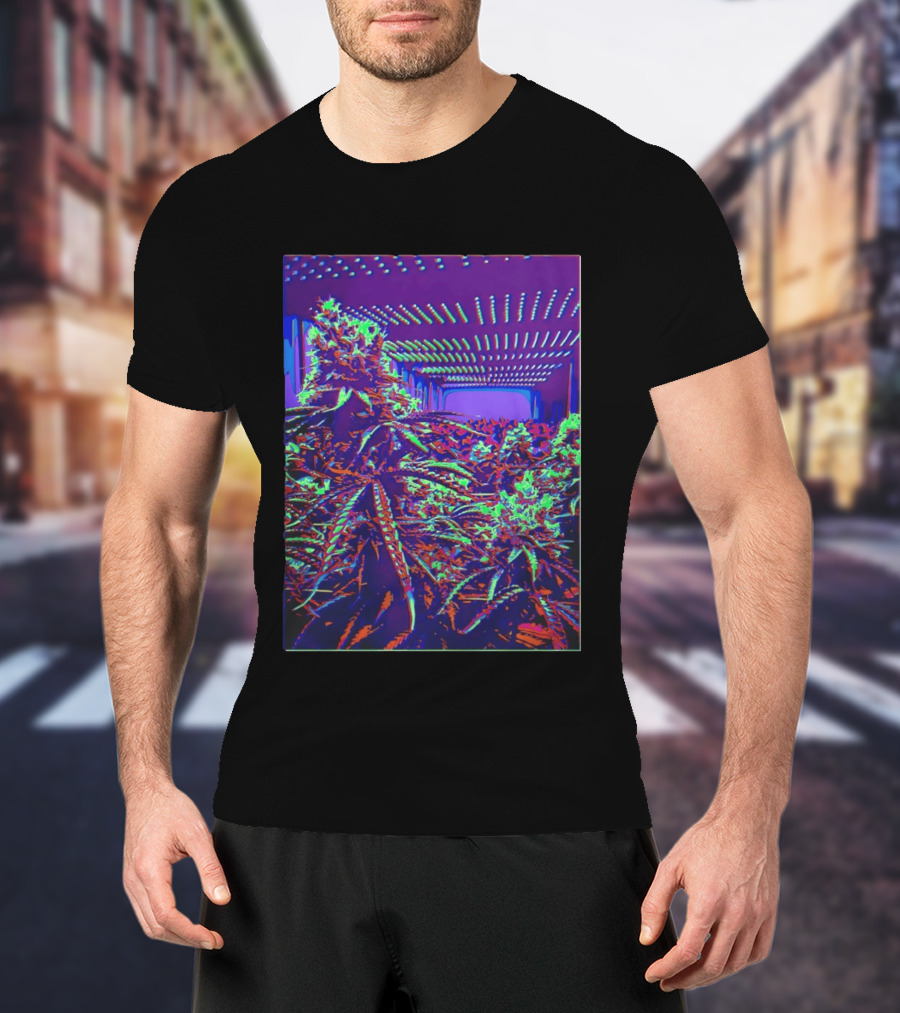 Plant Life By Wicked High Society Neon Cannabis Indoor Garden Purple LED Glow T-Shirt