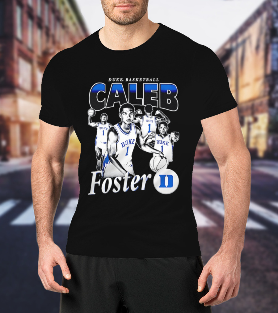 Duke Basketball Caleb Foster Blue Devils D T-Shirt