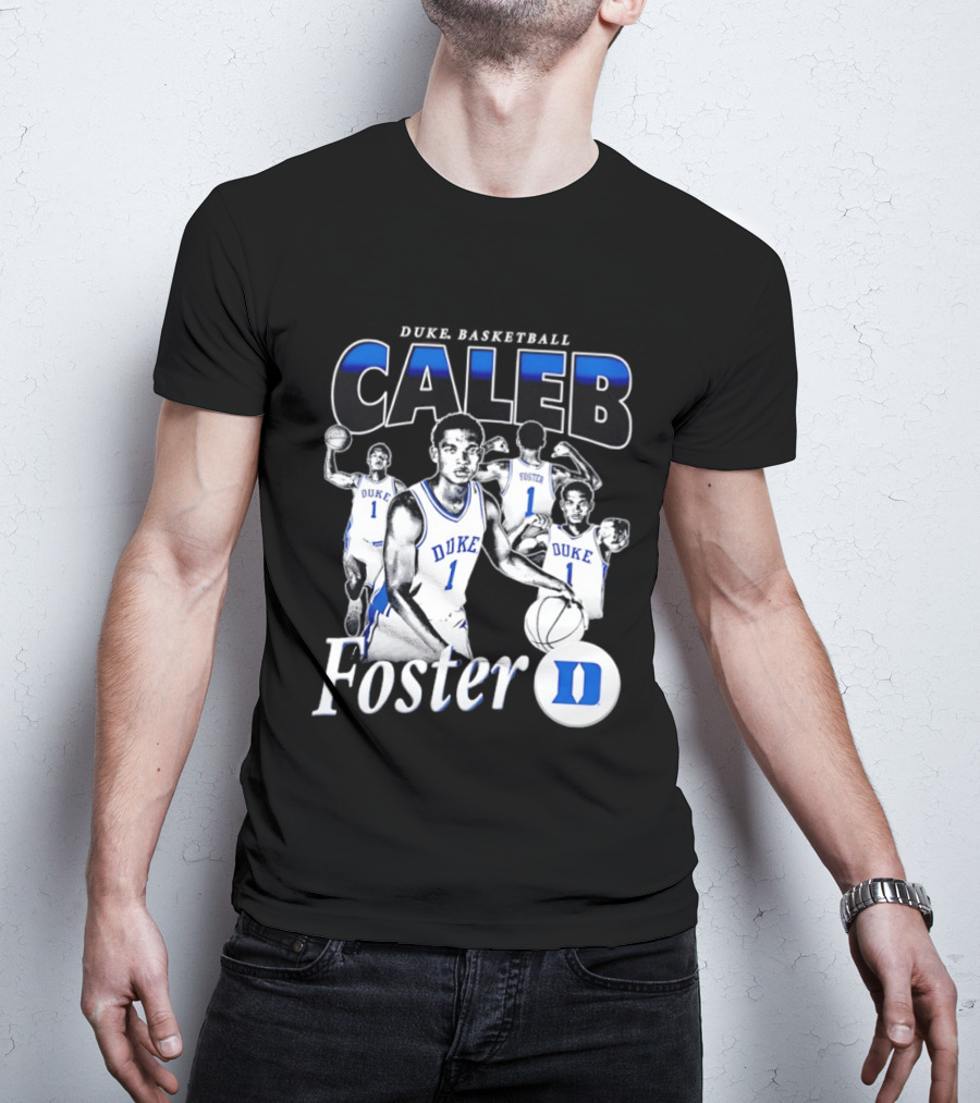 Duke Basketball Caleb Foster Blue Devils D T-Shirt