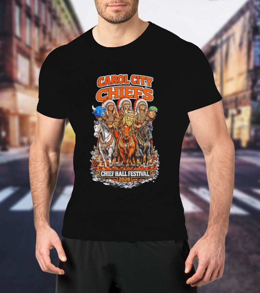 Carol City Chiefs Chief Hall Festival 2026 Native American Warriors Riding Horses T-Shirt